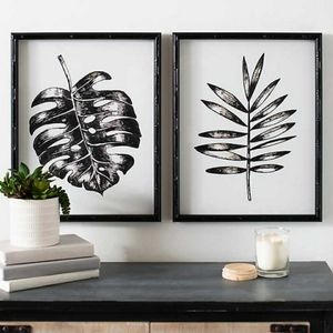 Kirklands Leaves Framed Art Prints- Set of 2